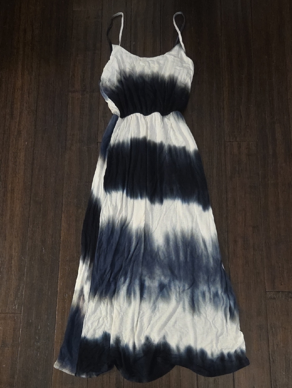 Olivia Rae White, Black, And Navy Tie-Dye Maxi Dress